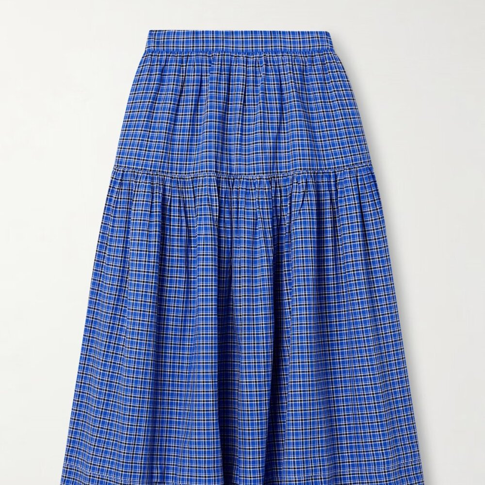 Dôen Sebastiane Skirt in Cassis Check Size XL - Picture 2 of 5